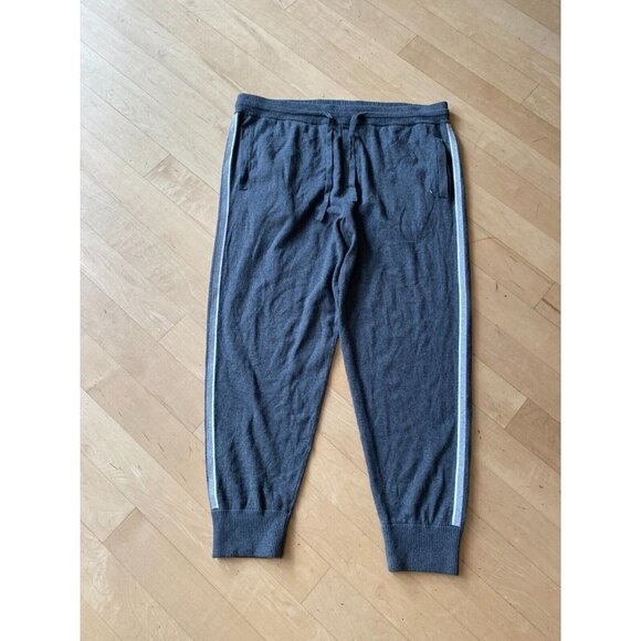 VINCE Men Gray Sweatpants Sz Xlarge Jogger Cotton Cashmere Side Stripe - Picture 2 of 6